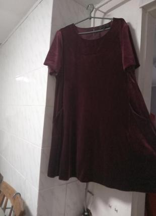 Батал,шикарна стрейчева бархатна сукня, укр.186 фото