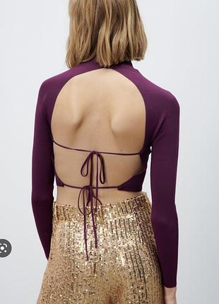 Кофта zara с открытой спиной размер m-l