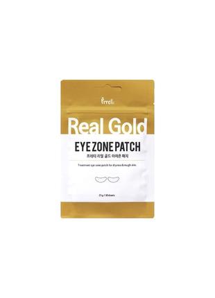 Тканевые патчи для зоны вокруг глаз с золотом prreti real gold eye zone patch 30 шт.1 фото