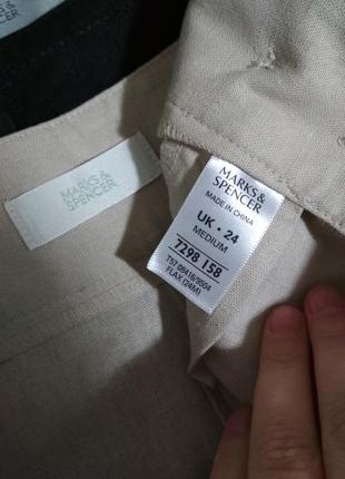 ,,фирменные натуральне базовые льняные штаны кюлоты большого размера супер состав лен вискоза9 фото