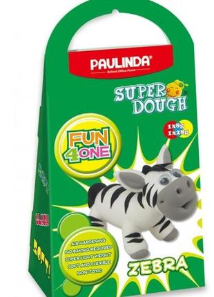 Детская масса для лепки super dough fun4one зебра (подвижные глазки), paulinda