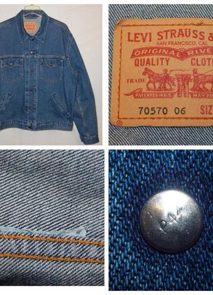 Вінтажна джинсова куртка levis type 3 70570 06 trucker denim jacket levi's6 фото