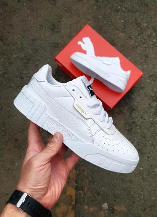 Жіночі кросівки, чоловічі puma cali white, білі, пума калі, кеди низькі