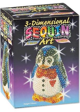 Фигурка из пайеток набор для детского творчества 3d пингвин sequin art