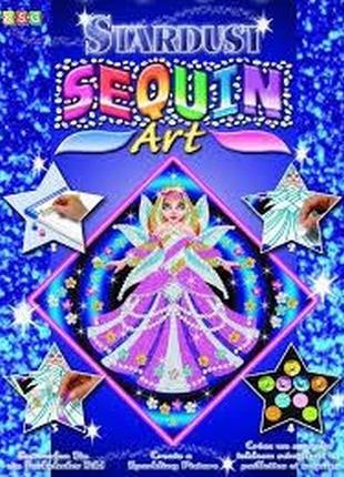 Картина пайетками для детей набор для детского творчества принцесса sequin art