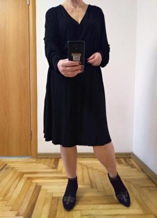 Хорошенькое трикотажное черное платье, вискоза. размер 26-2810 фото