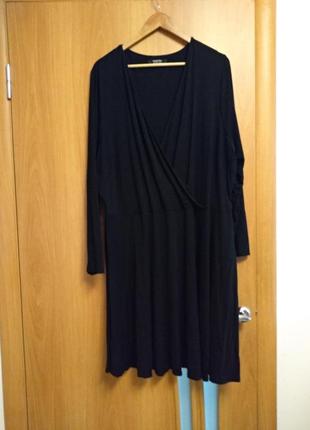 Хорошенькое трикотажное черное платье, вискоза. размер 26-282 фото