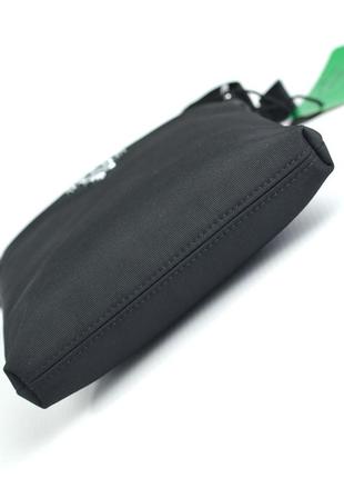 Чорна чоловіча текстильна сумочка месенджер через плече, маленька ділова міні сумка з нейлону6 фото