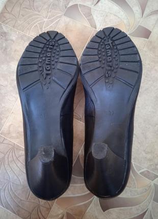 Туфли кожаные tamaris на каблуках лодочки классические туфли из натуральной кожи черные туфельки9 фото