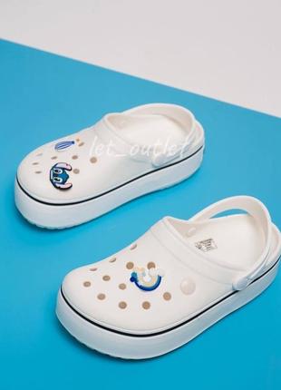 Кроксы на платформе crocs crocband platforma белые крокси жіночі високі білі2 фото