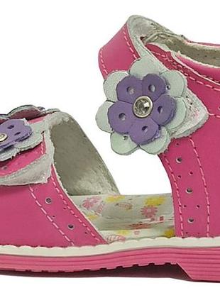 Кожаные ортопедические босоножки сандали летняя обувь для девочки calorie калори 961-12 р.224 фото