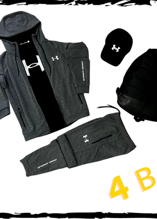 Комплект спортивний under armour. костюм+футболка+кепка+рюкзак. спортивний костюм