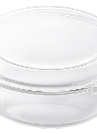 Круглая форма для запекания с крышкой 25 см ardesto black mars 2л - стеклянные формы для выпечки