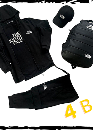 Комплект спортивний the north face. костюм+футболка+кепка+рюкзак. спортивний костюм