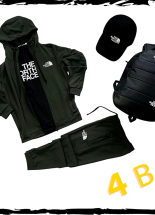 Комплект спортивный the north face. костюм+футболка+кепка+рюкзак. спортивный костюм