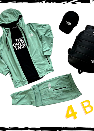 Комплект спортивный the north face. костюм+футболка+кепка+рюкзак. спортивный костюм