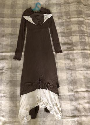 Платье тройное с капюшоном с карманами2 фото