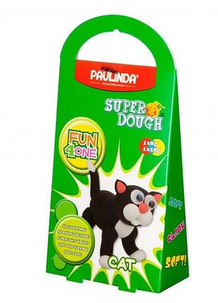 Детская масса для лепки super dough fun4one кот (подвижные глазки), paulinda