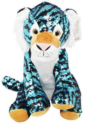 Мягкая игрушка "тигр" голубой, 32 см