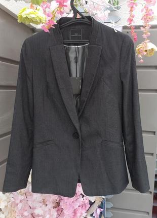 Женский пиджак next темно серого цвета классический пиджак5 фото