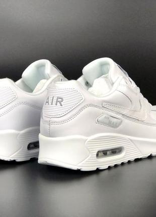 Женские кроссовки nike air max 90 кожаные белые6 фото