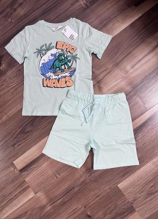 Літній набір футболка + шорти h&m на хлопчика 2-3-4-5-6-7-8 років 98 104 110 116 122 128 см костюм hm2 фото