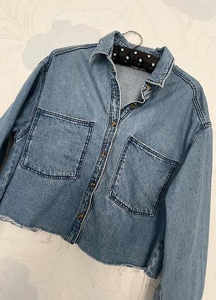 Крутая джинсовка рубашка bershka