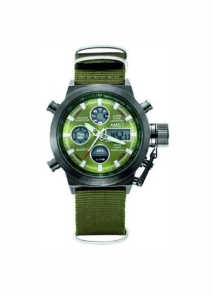 Годинник amst 3003c black-green green wristband