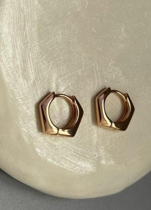 Серьги многогранные xuping медицинское золото позота медицинский сплав