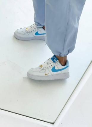 Кросівки nike air force 1 low mini swoosh white blue2 фото