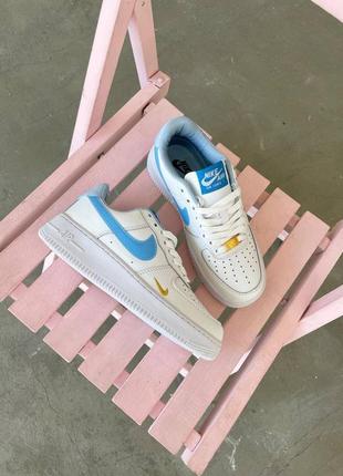 Кросівки nike air force 1 low mini swoosh white blue4 фото