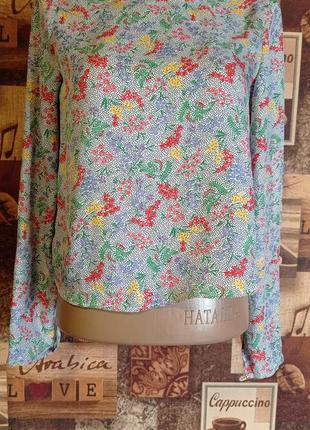 Яркая цветочная принтованная блуза zara,p.xs, испания3 фото