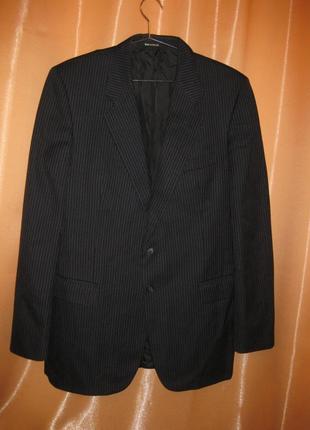 Шерсть65% шикарный шерстяной жакет пиджак темный st. michael км1592 англия с карманами3 фото