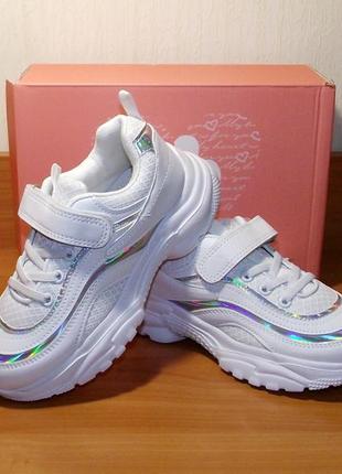 Белые легкие кроссовки для девочки том.м 32-33р3 фото