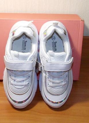 Белые легкие кроссовки для девочки том.м 32-33р4 фото