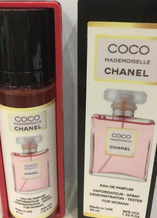 Мини-парфюм 40 мл chanel coco mademoiselle тестер женский, шанель коко мадмуазель1 фото