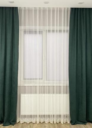 Штори, комплект штор мікровелюр на тесьмі2 фото