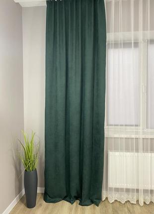 Штори, комплект штор мікровелюр на тесьмі