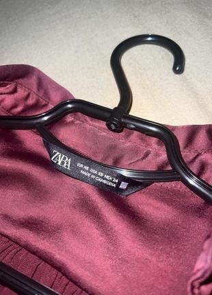 Сатинова бордова сукня zara