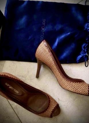 🌹sergio rossi original, italy,плетеные туфли -лодочки на кабоуке премиум бренд,босоножки1 фото
