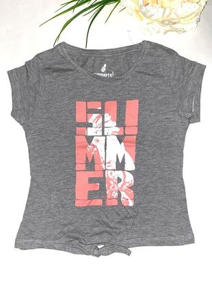 Футболка сірого кольору з принтом.// розмір: 122/128 //бренд: pepperts