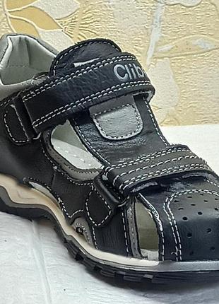 Шкіряні ортопедичні босоніжки сандалі клібі clibee літнє взуття для хлопчика 187. розмір 316 фото