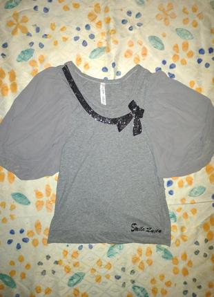 Футболка, блуза с объемными рукавами