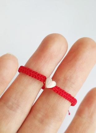 Дитячий плетений браслет-оберіг (червона нитка) ′pinkheart′2 фото