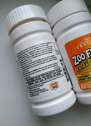 Вітаміни для дітей zoo friends від 21st century,  60 жувальних таблеток3 фото
