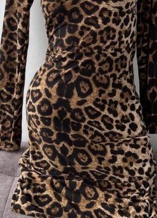 Плаття, сукня , силуэтное платье в леопардовый принт, лео3 фото