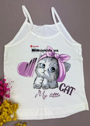 Майка для девочки донелла турция на тонкой бретельке майочка для девочки donella