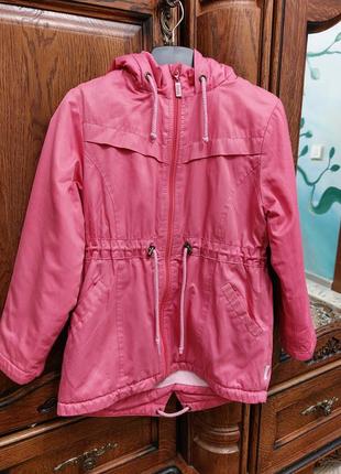 Курточка парка весняна малинового кольору