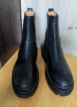 Zara - кожаные ботинки ботинки челси3 фото