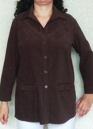 Стильная рубашка - пиджак под замш 18р